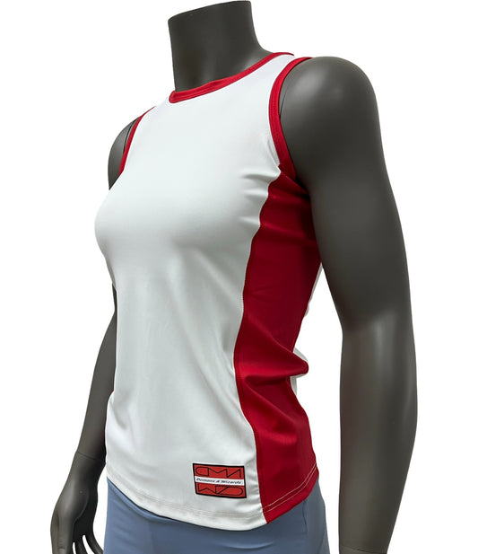 Sleeveless White/Red Top