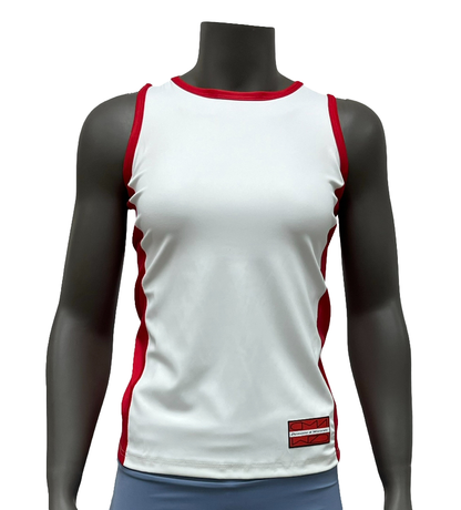 Sleeveless White/Red Top